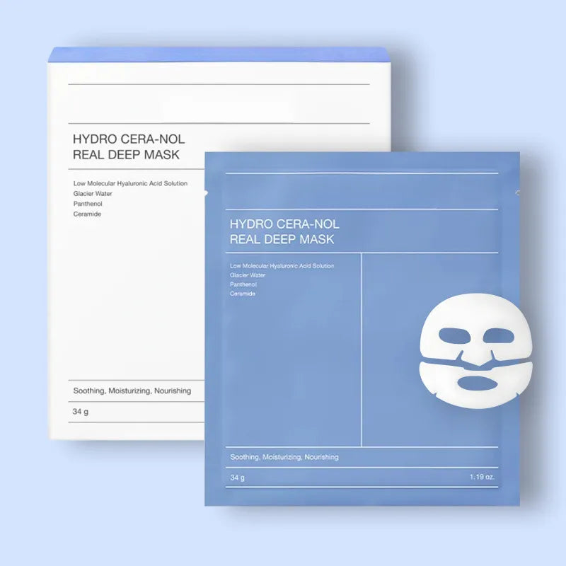 Close-up of Cartiva hydrating sheet mask texture and packaging detail