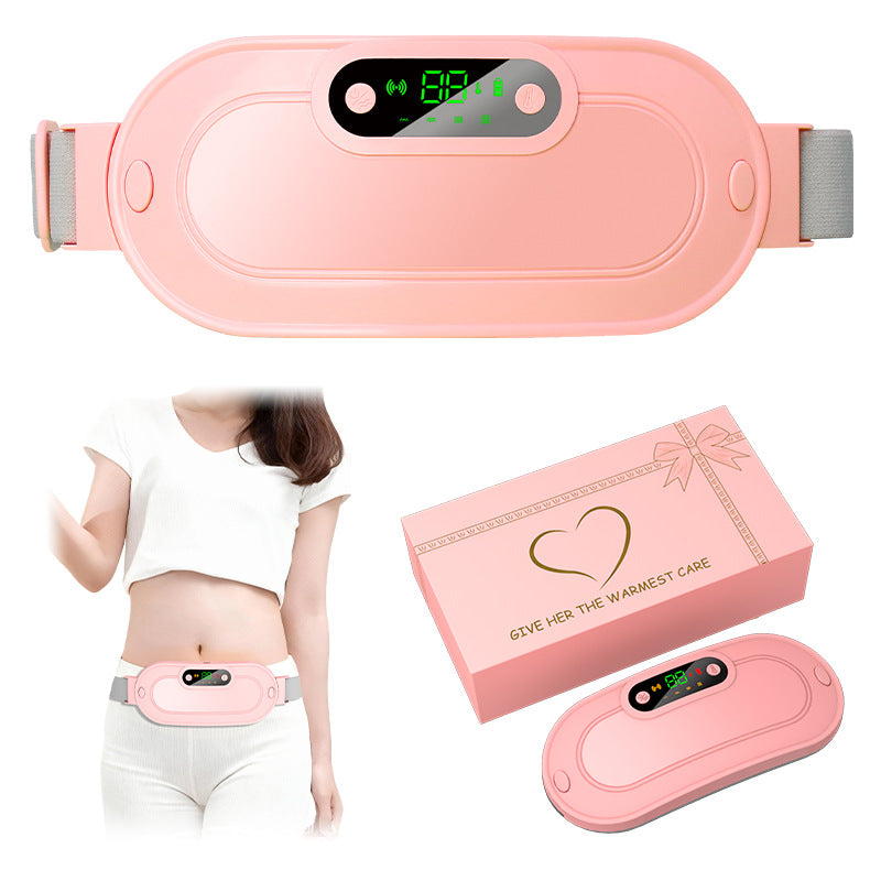 Woman wearing Cartiva Menstrual Heating Belt around waist for cramp relief