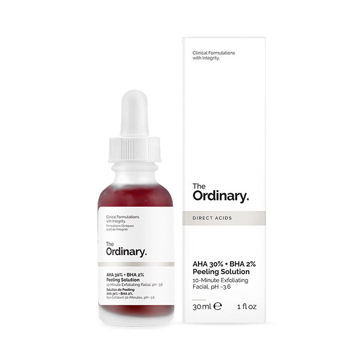 The Ordinary AHA 30% BHA 2% Peeling Solution exfoliating serum with box, 30ml skincare product