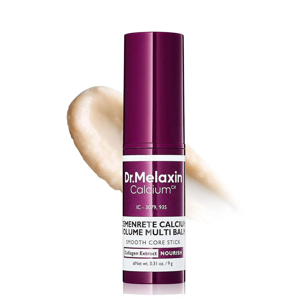 Dr. Melaxin Calcium multi balm stick with creamy texture on a white background