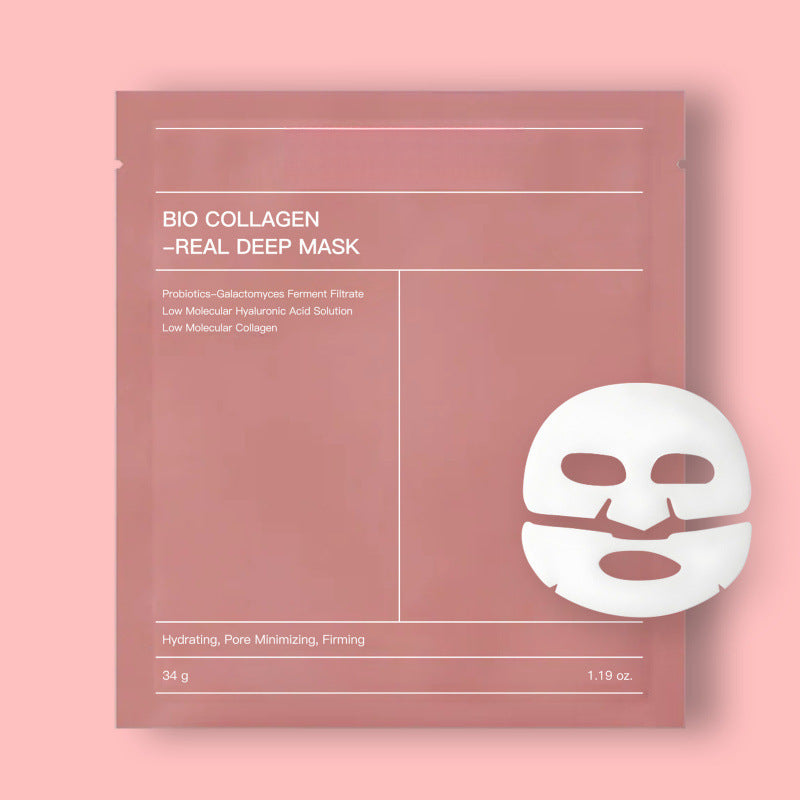 Bio Collagen Real Deep Mask sheet mask, hydrating and pore minimizing facial skincare product